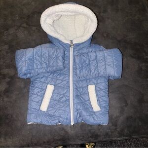 Michael Kors Girls Sherpa Lined Puffer Jacket Blue Size 5/6